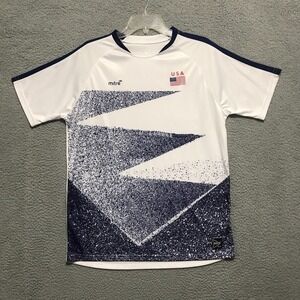 USA Soccer Jersey Mens Size M Short Sleeve Mitre Blue White